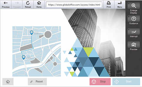 Print from the in-panel web browser